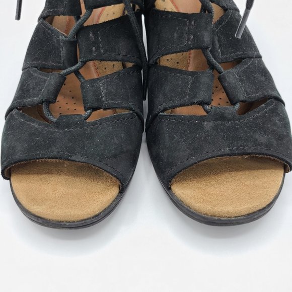 Rockport Cobb Hill Heels Black Suede Leather 7 Wide - Picture 7 of 15